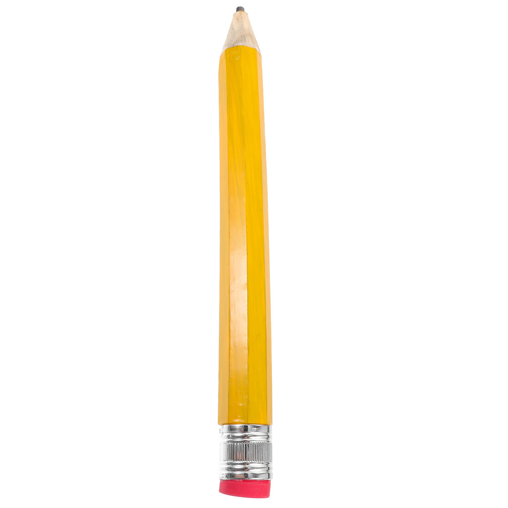 

Yellow Octagonal Wooden Large Pencils Students Stationery Portable Funny Writing Tools Cartoon