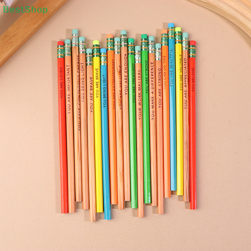 

10Pcs Affirmation Pencil Set Personalized Inspirational Compliment Colorful Pencils With