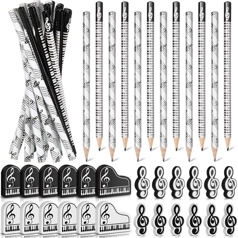 

Music Pencils Music Note Pencil With Music Themed Erasers Wood Pencils Bulk Keyboard Fun Pencils