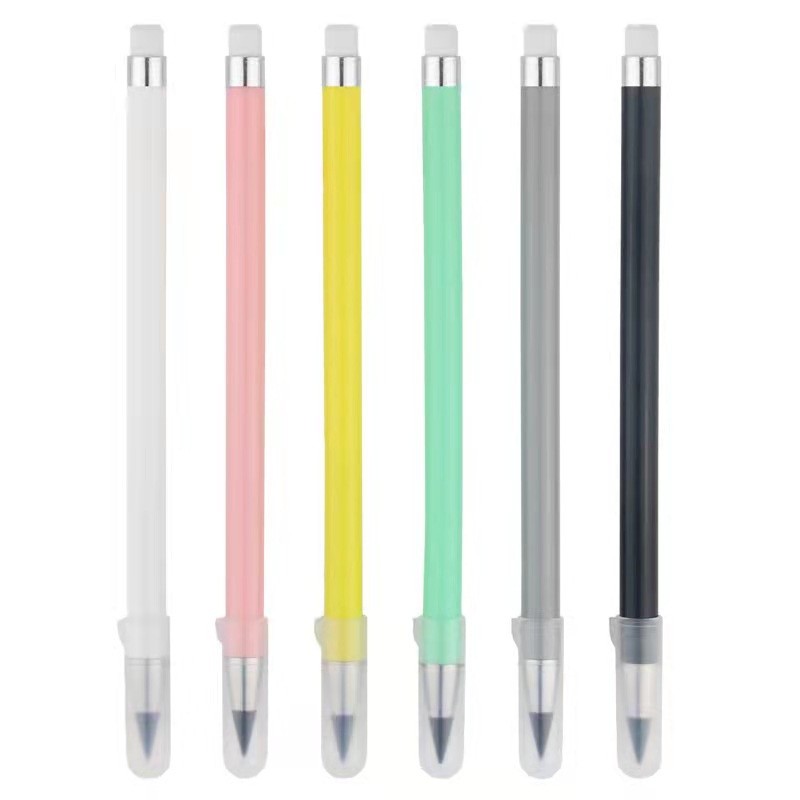 

6 Pcs/Set Everlasting Pencil Unlimited Writing Metallic No Ink Pen Erasable Pencil Kawaii Stationery