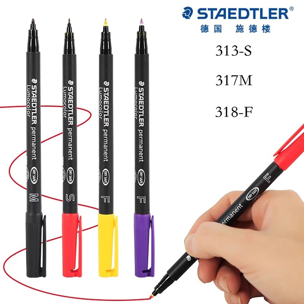 

1Pcs German Staedtler Marking Pen Oil Waterproof Industrial Use 313 317 318 0.4/0.6/1.0Mm Writing