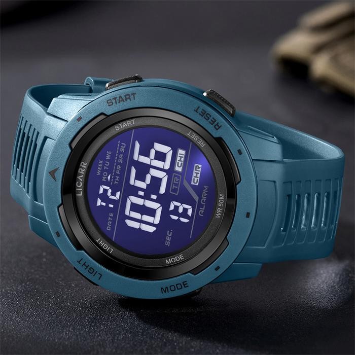 Thredz- Licarr Jam Tangan Digital Pria Original Fashion Casual Sporty Dengan Tali Silikon Anti