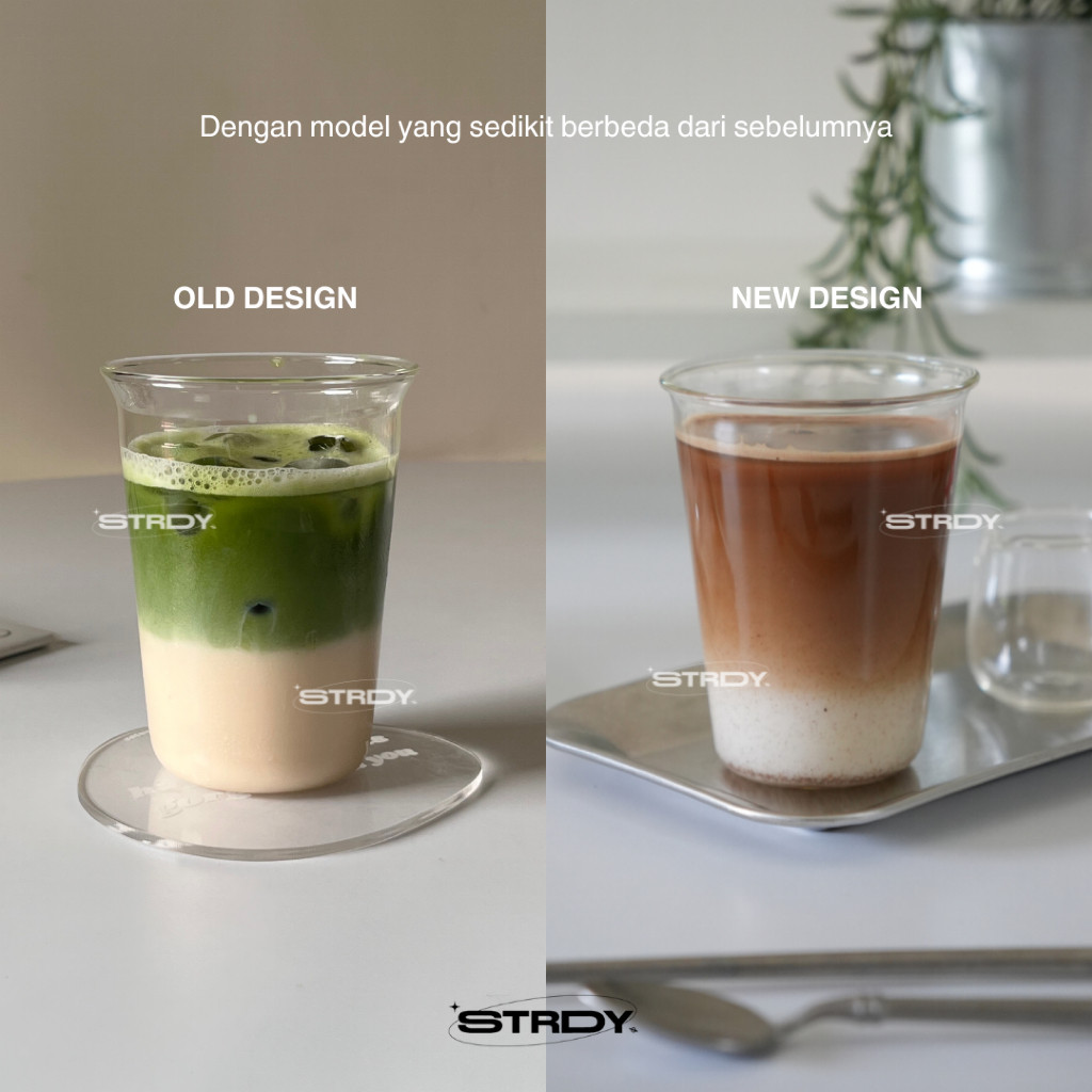 Terapitrendy [Strdy.] Basic Glass - Gelas Aesthetic Korea Tinggi Gelas Kopi Latte