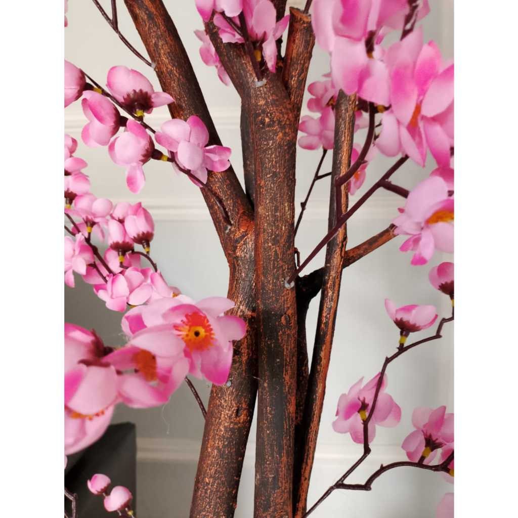 Terapitrendy Arrival Sakura Sudut Bunga Sudut Ruangan Set Pot Bunga Artificial Sakura Meihua Bunga