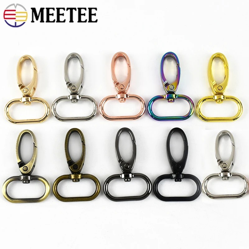 

10-50Pcs 25Mm Meetee Metal Carabiner Buckle For Straps Swivel Lobster Clasp Keychain Snap Hook