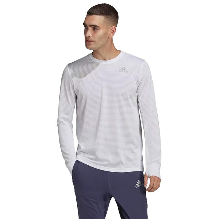 Adidas Own The Run Mens Running Long Sleeve T-Shirt - White/Reflective Silver