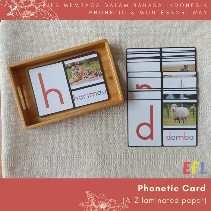 

HOT SALE! Montessori Kartu Fonetik Bergambar Bahasa Indonesia ( A-Z ) 1 Set
