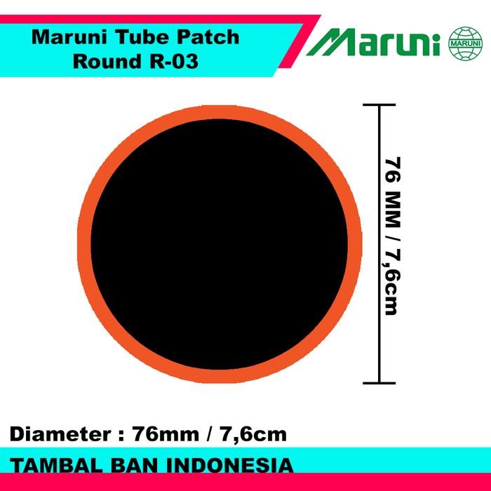TOP KARET TIPTOP MARUNI TUBE PATCH R-03 BOX ISI 30PCS - KARET KOYOK TAMBAL BAN TIP TOP BULAT TBD
