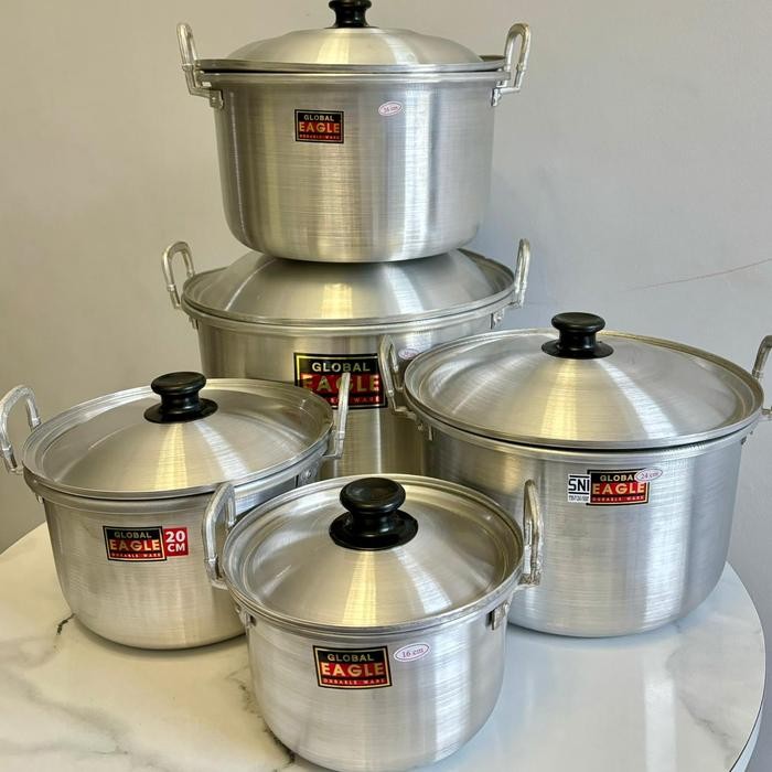 Panci TL Alumunium Global Eagle 16 18 20 22 24cm Panci Sayur Panci Gagang Kuping Panci Masak Air