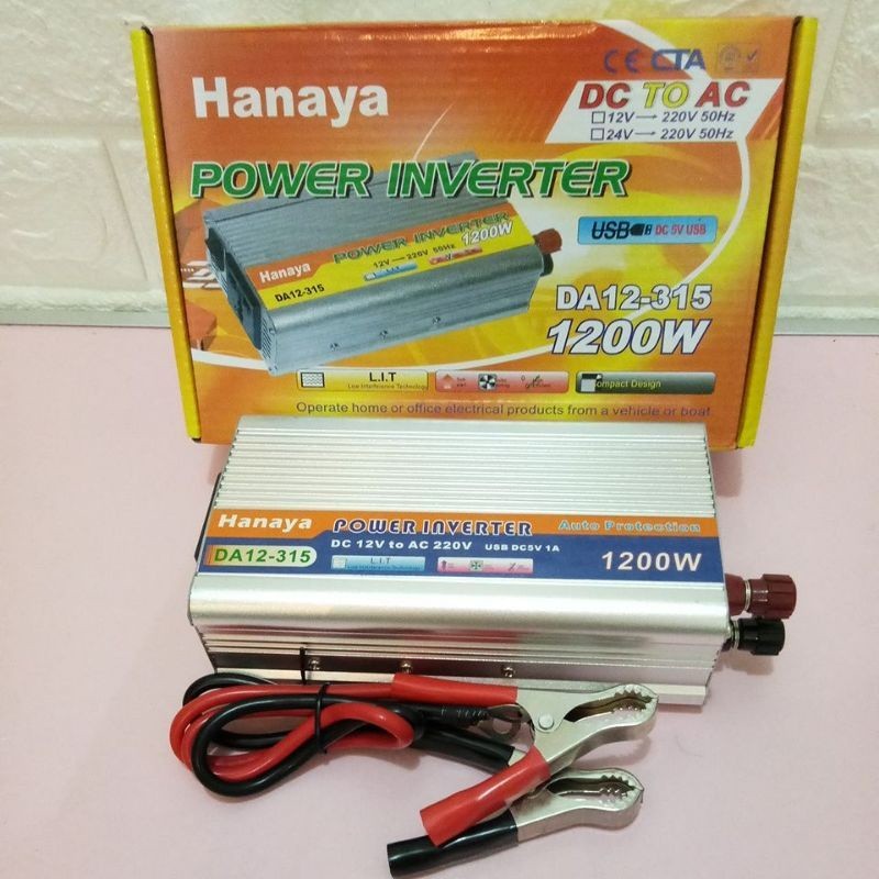 TerbaikTerlarisNIh- Inverter DC to AC 1200 WATT 1200W 12V DC KE 220V AC POWER INVERTER 1200