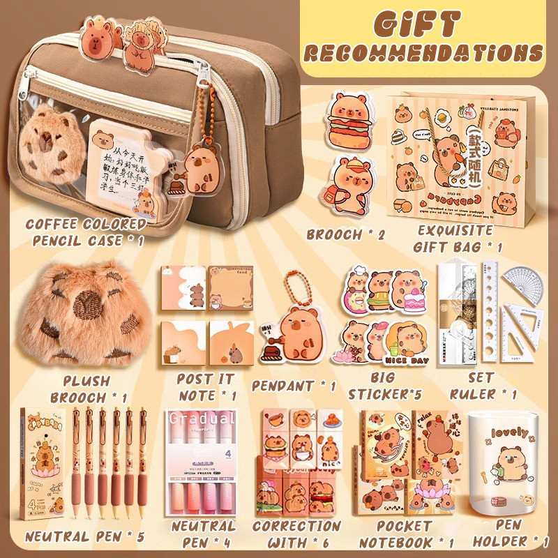 

Capybara 9-Layer Large Capacity Pencil Case, Large Capacity Pencil Case Flip Cover Stationery Pencil