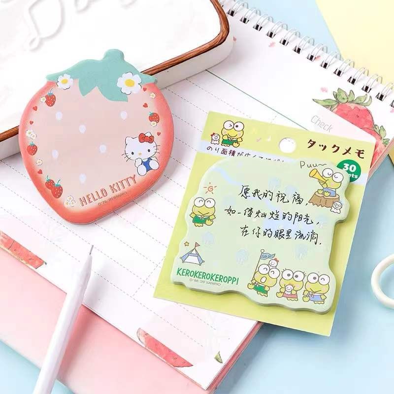 

Kawaii Kitty Melody Memo Pad Sanrio Pochacco Sticky Notes Cute Stationery Label Notepad Planner