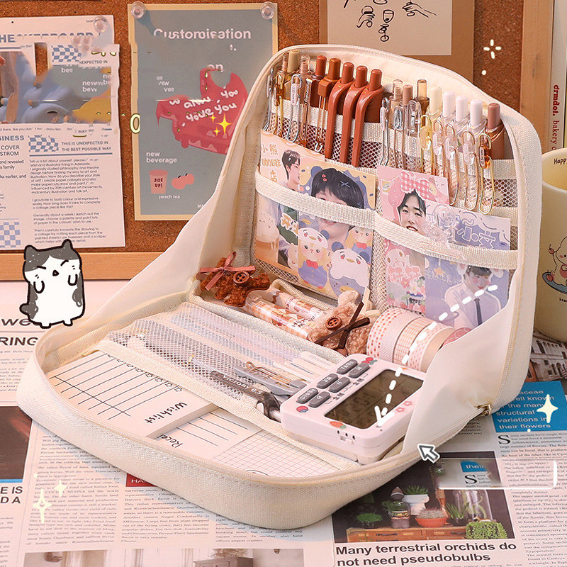 

1Pc Large Capacity Pencil Case Cute Student Pencil Cases Big Pen Bag Case Storage Box Pen Case Gift