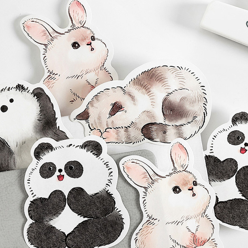 

1 Piece Lytwtw'S Sticker Cute Kawaii Animal Sticky Notes Notepad Memo Pads Office School Supplies