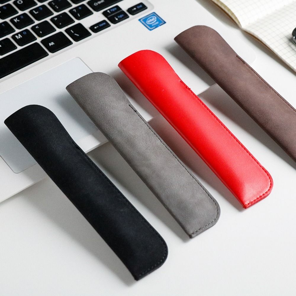 

Soft Pencil Case Holder For One Pen Pu Leather Pencilcase Writing Materials Stationery Storage Bag