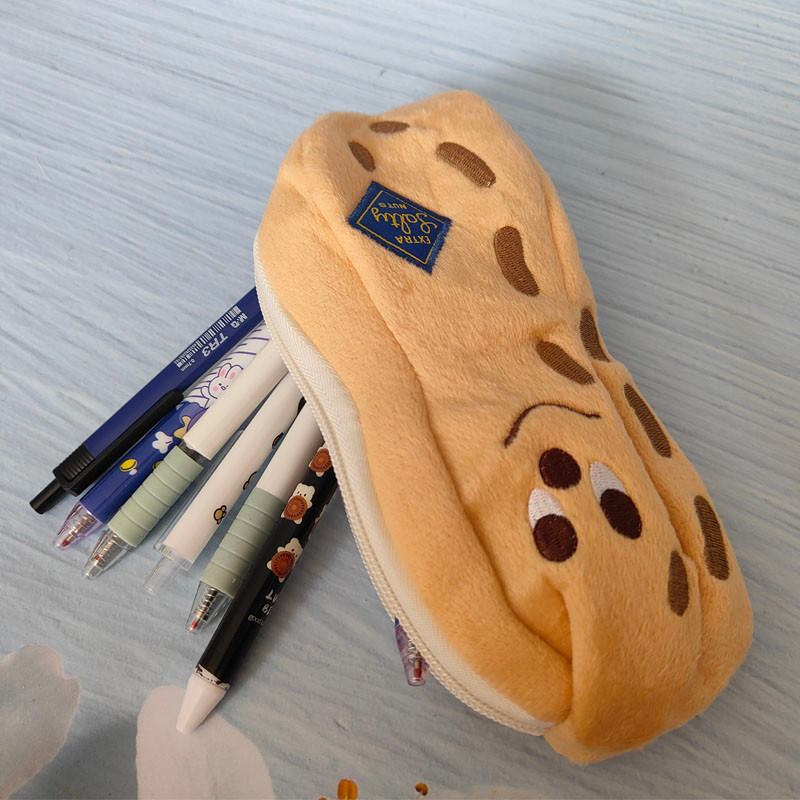 

1Pc Peanut Pencil Bag School Stationery Cartoon Kids Gift Pen Case Plush Pencase Organizer