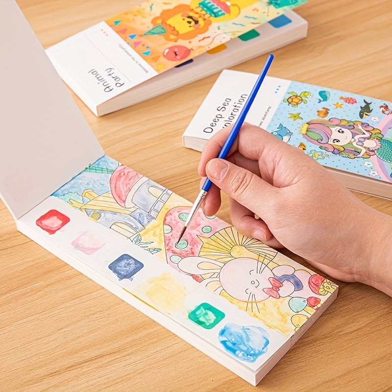 

12Pages Children'S Watercolor Coloring Book,Developmental Toys,Kid'S Drawing Toys For Thanksgiving,
