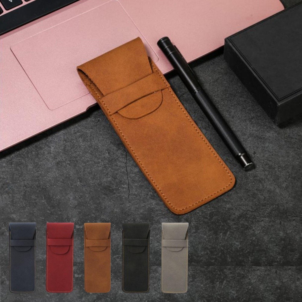 

Handmade Frosted Pu Leather Pencil Bag Fountain Pen Case Holder Vintage Retro Students Stationery