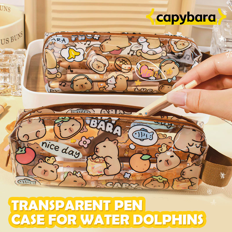 

Creative Capybara Pencil Cases Cartoon Cute Pen Bags Kawaii Zipper Pencil Case Students Stationery