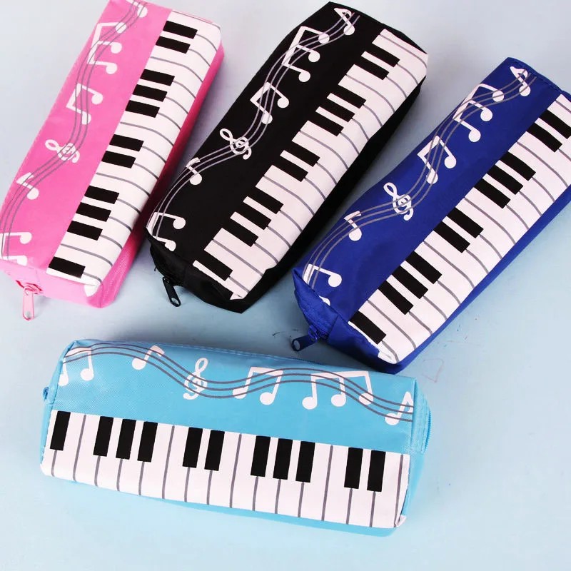 

Music Note Piano Keyboard Pencil Case Plastic Transparent Pen Bag Student Gift School Office