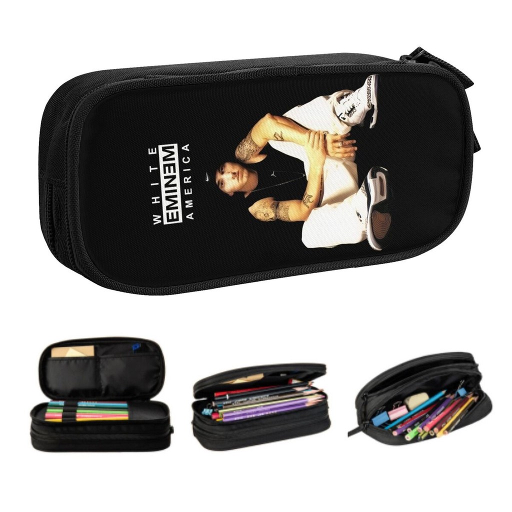 

Custom Cute Eminems Pop Music Pencil Case For Girl Boy Large Capacity American Hip Hop Rapper Pencil