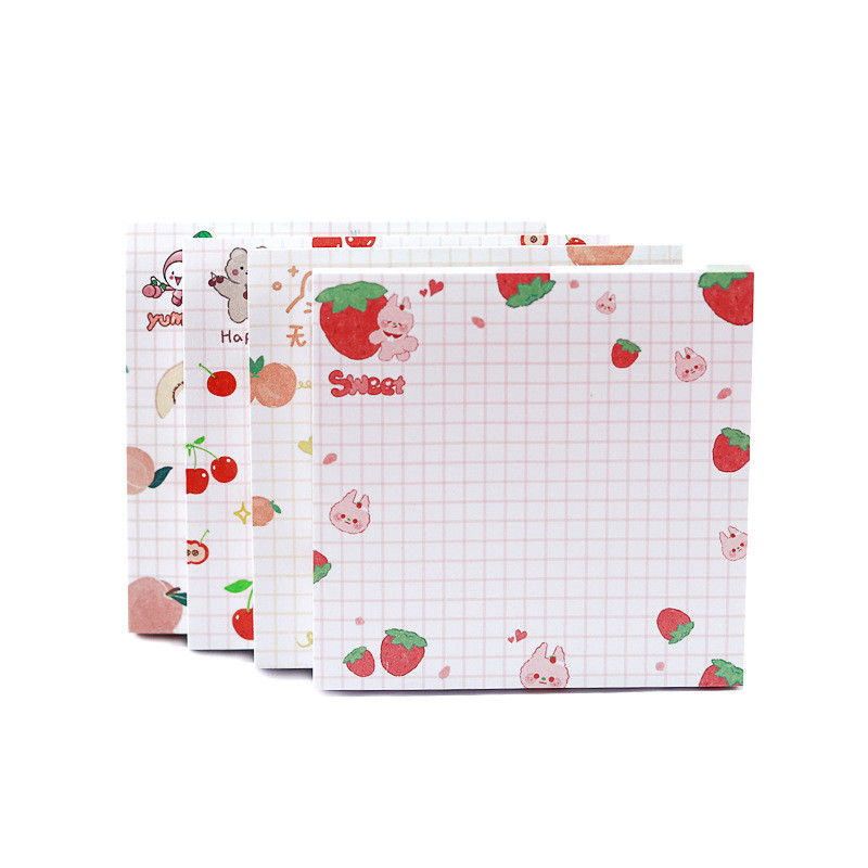 

80 Pages/Pack Kawaii Animals And Fruits Sticky Notes Memo Pad To Do List Cute Journaling Supplies