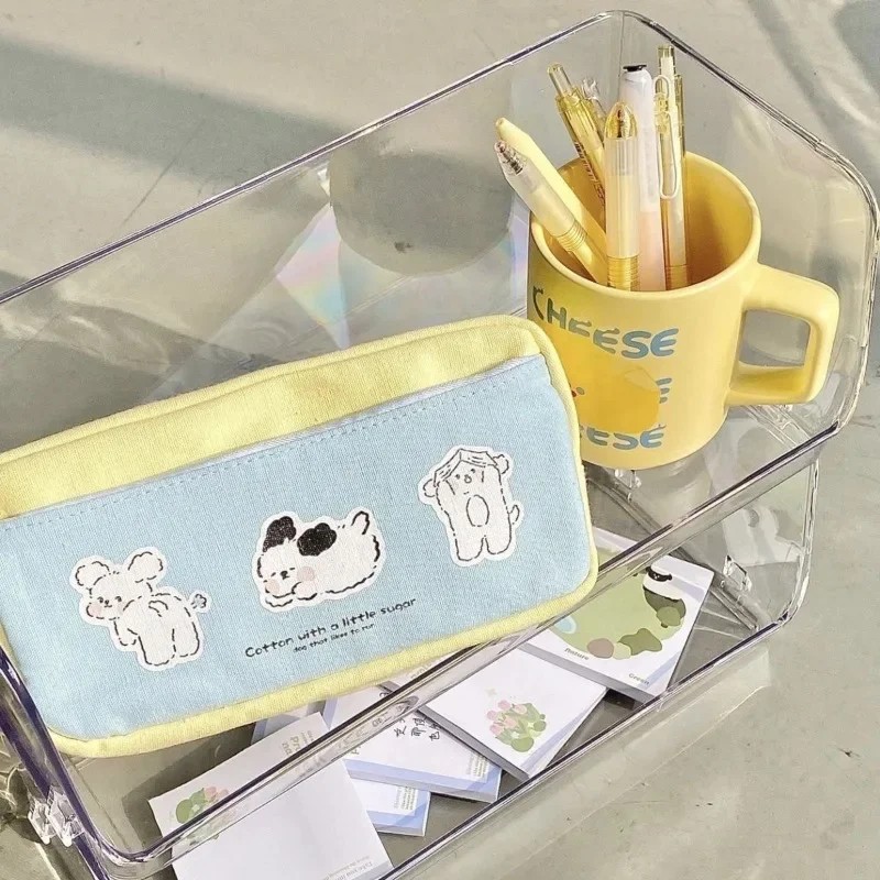 

1Pcs Puppy Print Zipper Pencil Bag Multi-Function Stationery Case Cute Storage Bag For Student