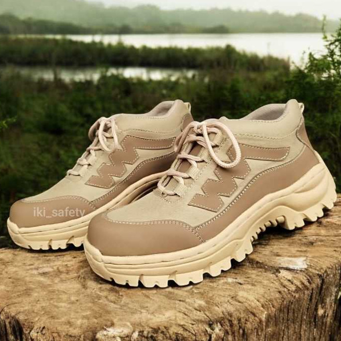 PROMO / SEPATU pria wanita sepatu gunung TERLARIS Sepatu Tactical cream 4inci