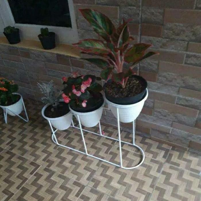 JTTOP" 3 IN 1 STANDING POT BESI/RAK BUNGA BESI/RAK BUNGA MURAH/STANDING POT