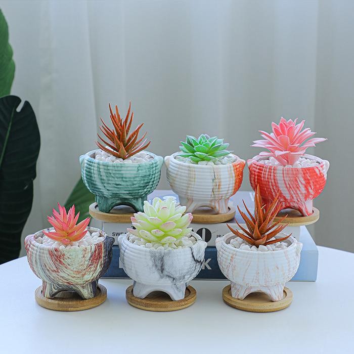 JTTOP" POT KEMBANG VAS BUNGA MARBLE TIE DAY POT BUNGA KERAMIK DEKORASI