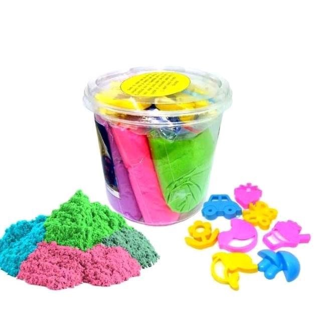 MAINAN PASIR AJAIB 1 SET BOX BUNDAR 300G + 10 CETAKAN / MAINAN PASIR AJAIB ANAK-ANAK / MAINAN