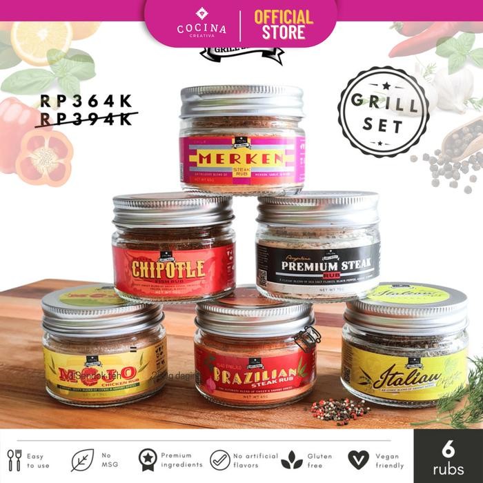 

Cocina Creativa Grill Series Rub Set - 6 pcs - Bumbu Masak