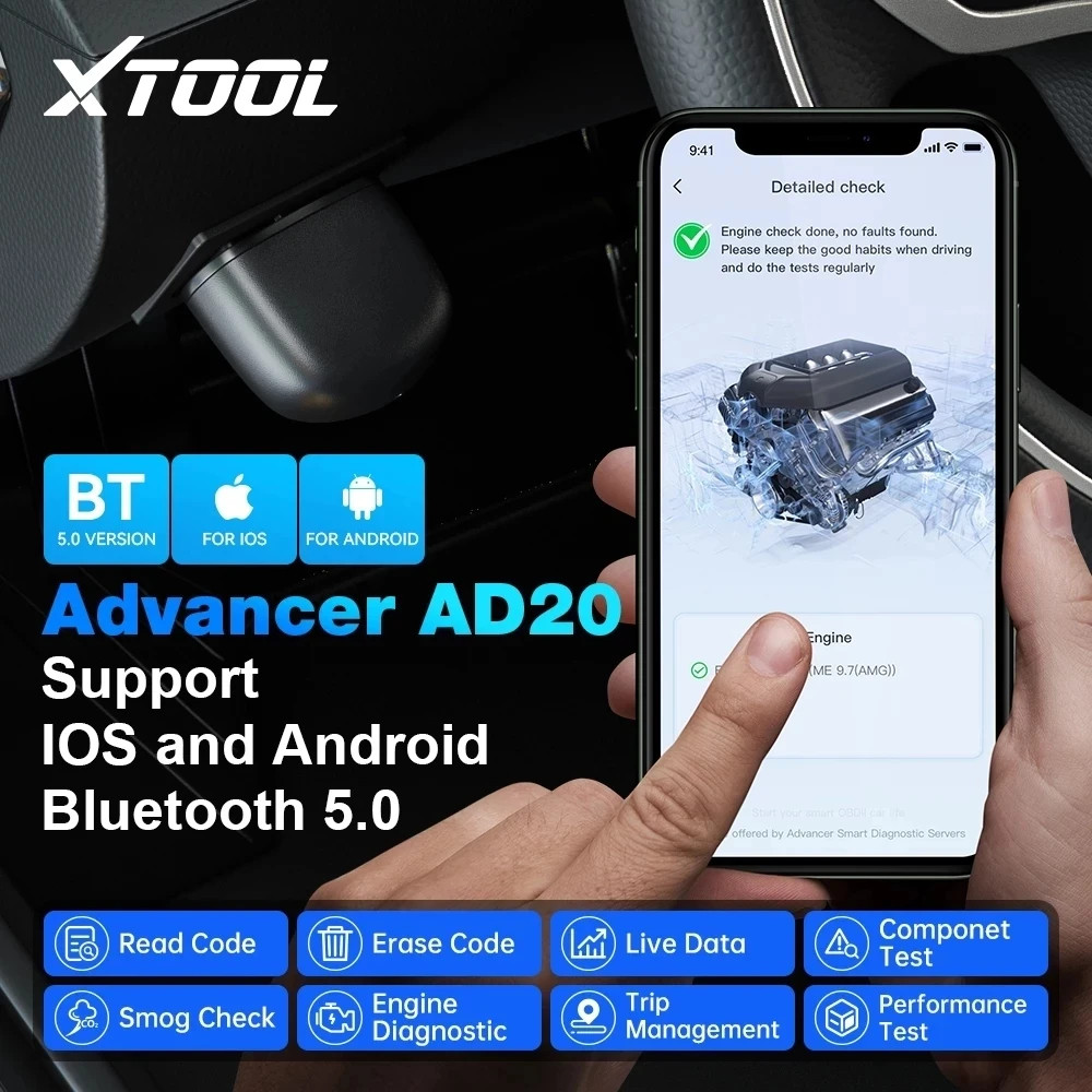 XTOOL AD10 OBD2 Diagnostic Scanner EOBD Bluetooth ELM327 android