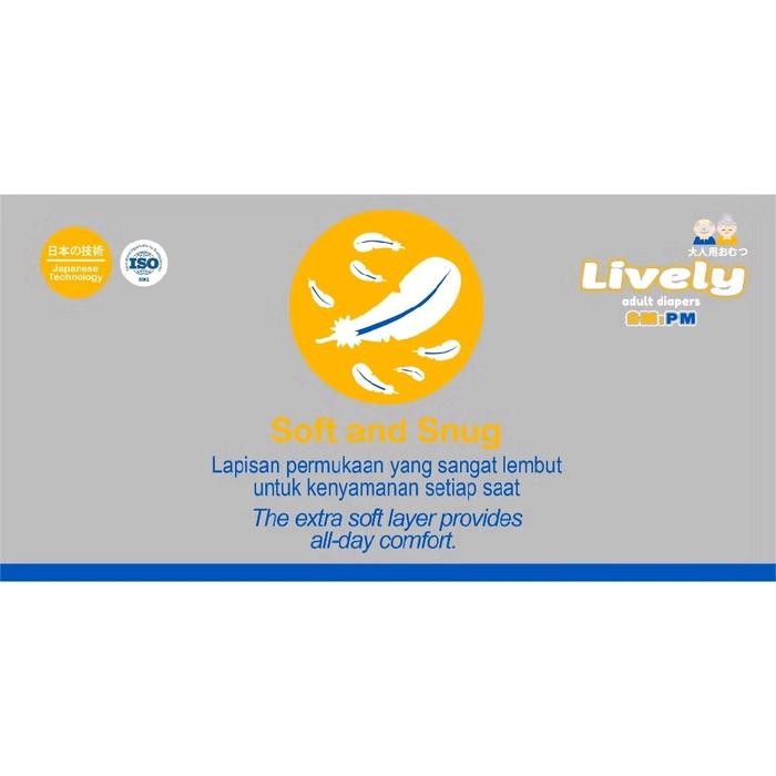 Terbaru [2Bag] Lively Popok Dewasa Perekat M8 Anti Ruam - Cepat Kering, Daya Serap Tinggi, Anti