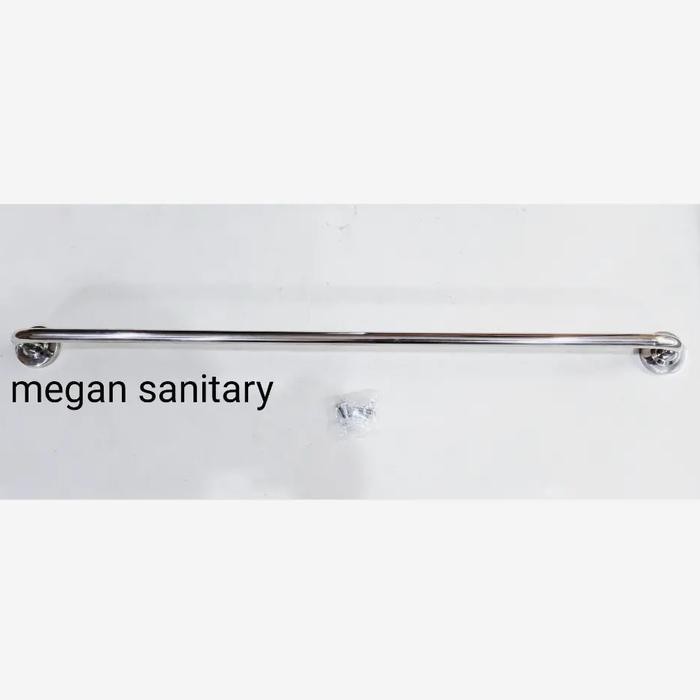 Gantungan handuk stainless panjang 80 cm tebel kilap