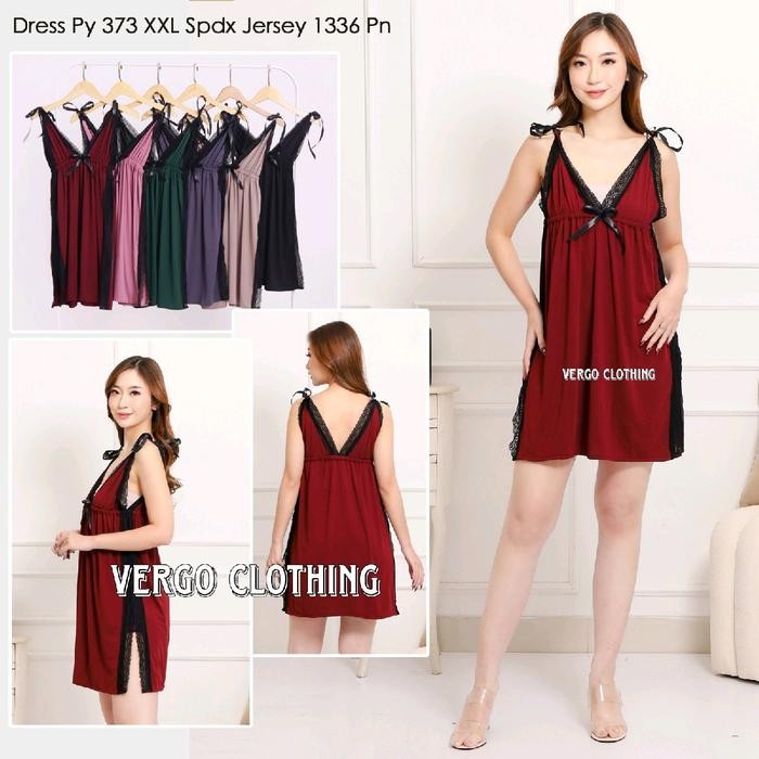 Satinya- Vergo - Monalisa Dress Wanita Lingerie Sexy Py 373 Jumbo Fit Xxxl Ld 140 Cm