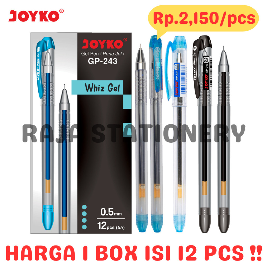 

JOYKO GEL PEN WHIZ GEL 0.5 BLACK BLUE PENA PULPEN JOYKO JEL HITAM BIRU 0.5MM GP-243 BOX LUSIN [12PCS] - RAJA BIGBOX