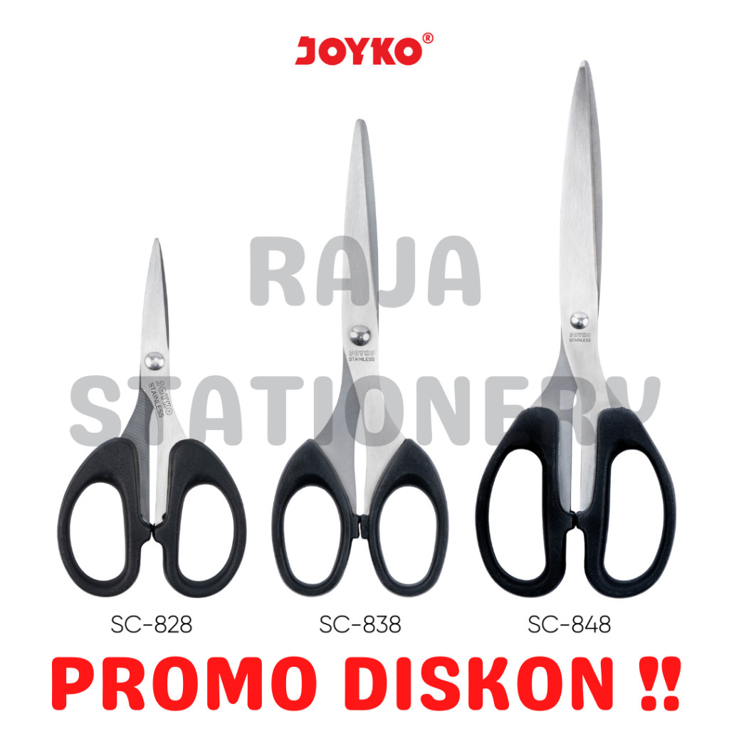 

Gunting Joyko TAJAM SC-828 SC-838 SC-848 Kertas Kecil Besar Scissor Kantor Anak Sekolah STAINLESS BESI - RAJA BIGBOX