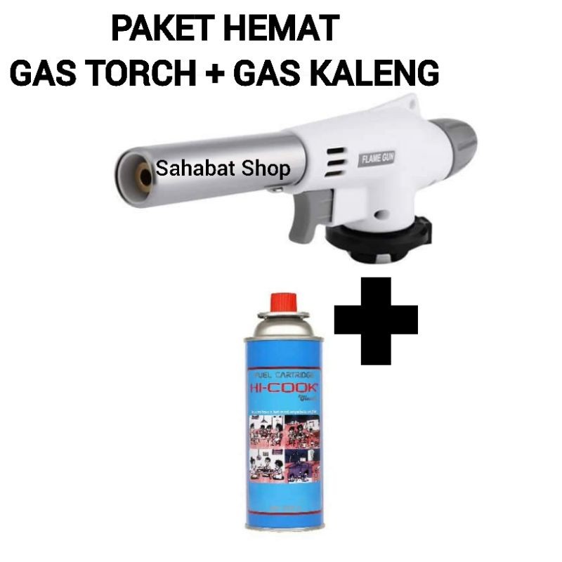 [Home_Sweet] Gas Torch Flame Gun + Gas Kaleng Original Paket Hemat