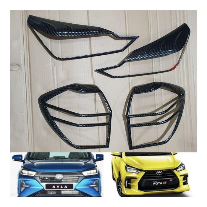 Paket garnish lampu carbon Agya/Ayla 2023