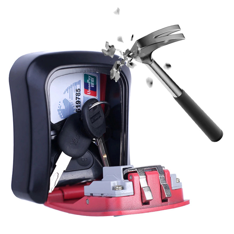 Wall Mounted Key Storage 4 Digit Combination Key Safe Storage Lock Box Plastic Key Safe Box Indoor