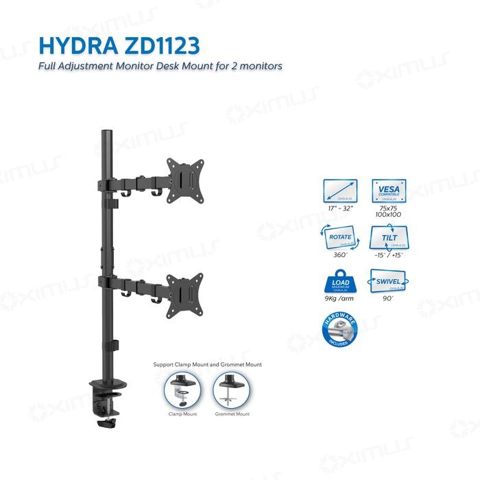 

BRACKET MEJA LCD LED TV 2 Monitor 13" - 27" OXIMUS HYDRA ZD1123 Bracket Meja Desk