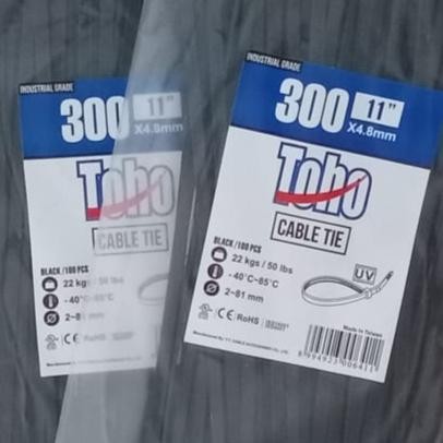

Kabel Ties / Cable Tie Toho 300 / 11 inch / 30cm x 4.8 mm Hitam