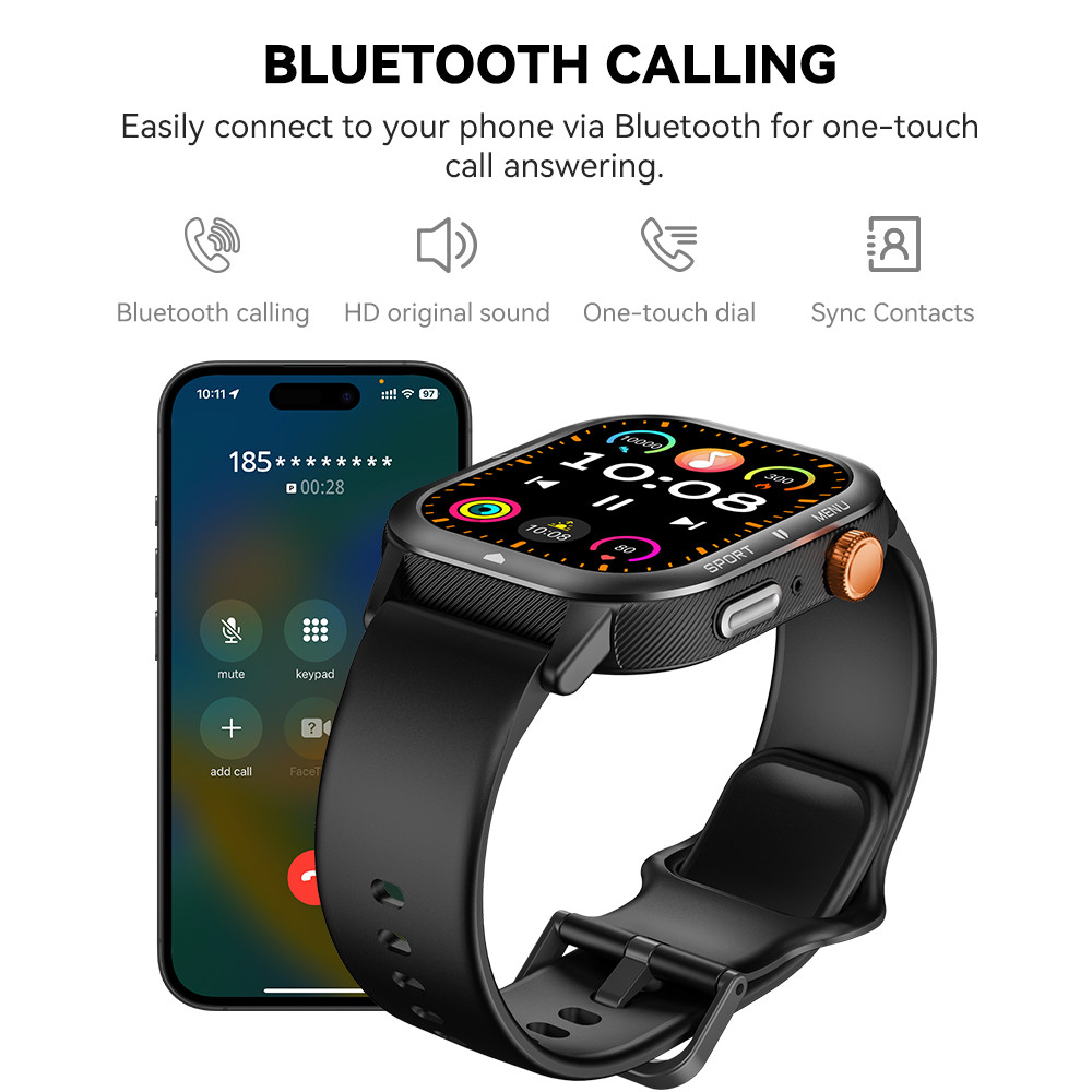 Cubot U1 Smartwatch, 1.93" Ultra-Thin Display,Heart Rate,10M Waterproof Sport Smart Watch For