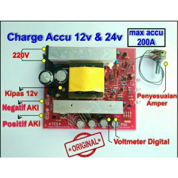 EM7 kit charger accu Cas aki 12v - 24v adjust up to 200A