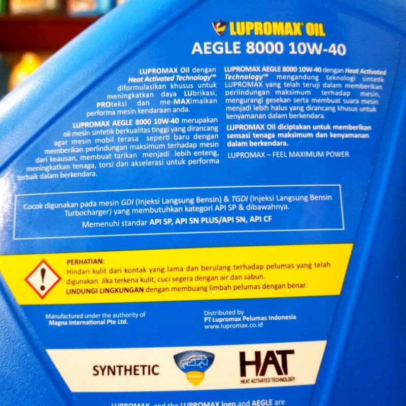 Lupromax Aegle 8000 10W - 40 API SP Synthetic 1L