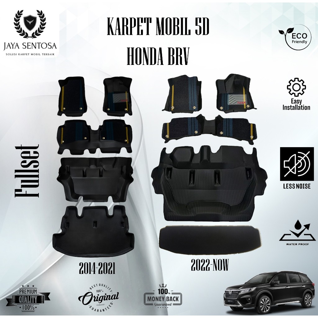 Karpet Mobil Honda BRV 2014 - 2025 + Alas Kaki ( Keset ) Karpet 7D New Model Fullset