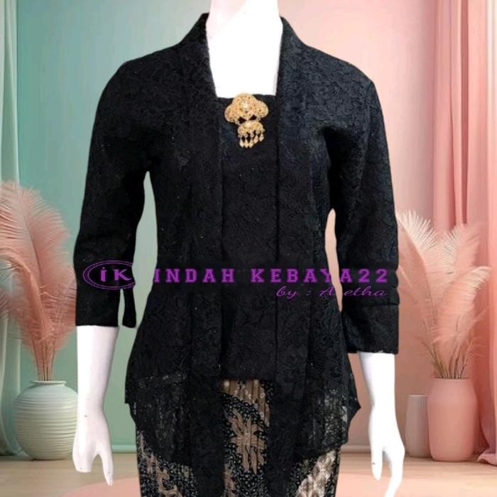 Trenatik- Atasan Kebaya Kutubaru Brokat Tebal Modern Elegan Dress Baju Wanita Remaja Pesta