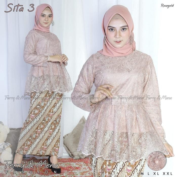 Trenatik- Setelan Kebaya Sita Tulle Remaja Kebaya Pesta Wisuda Modern Style Hijab Setelan Kebaya