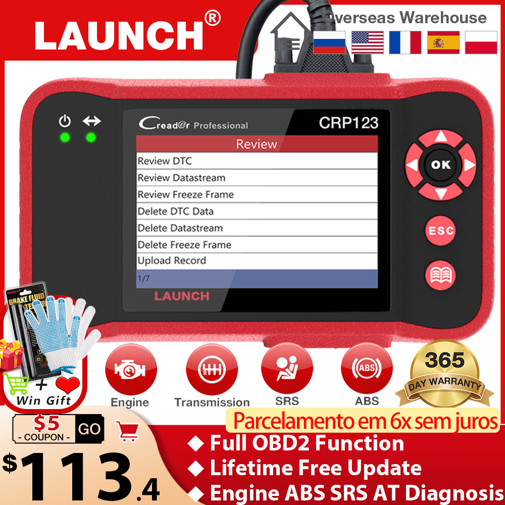 LAUNCH X431 CRP123 OBD2 Professional Automotive Scanner Engine ABS